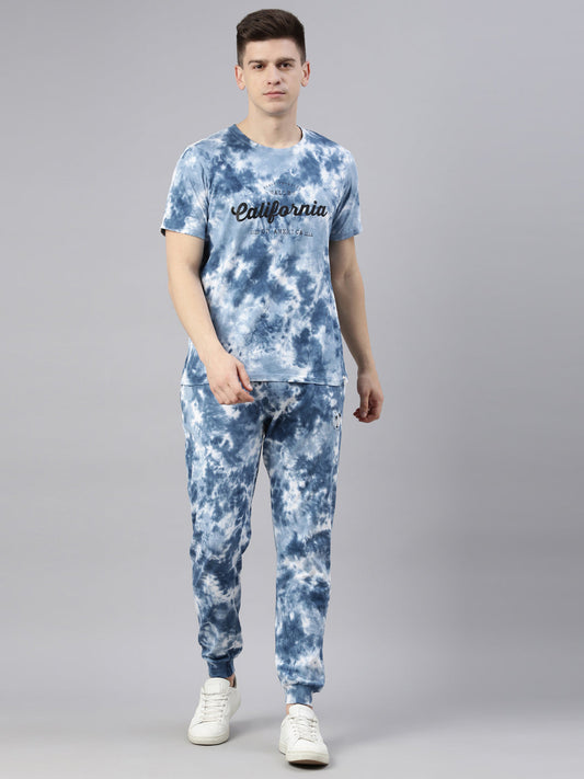 JOVEN MENS TIE-DYE CO-ORDINATED SET(T-SHIRT AND PANT SET)
