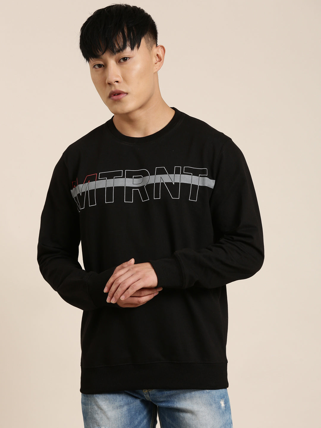 Men's Solid Round Neck Full Sleeve Sweatshirt