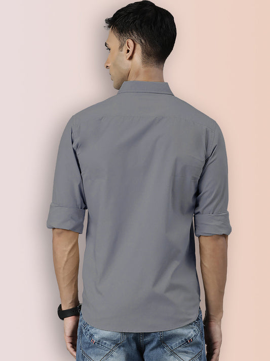 Broon Mens Slim Fit Premium Cotton Solid Shirt