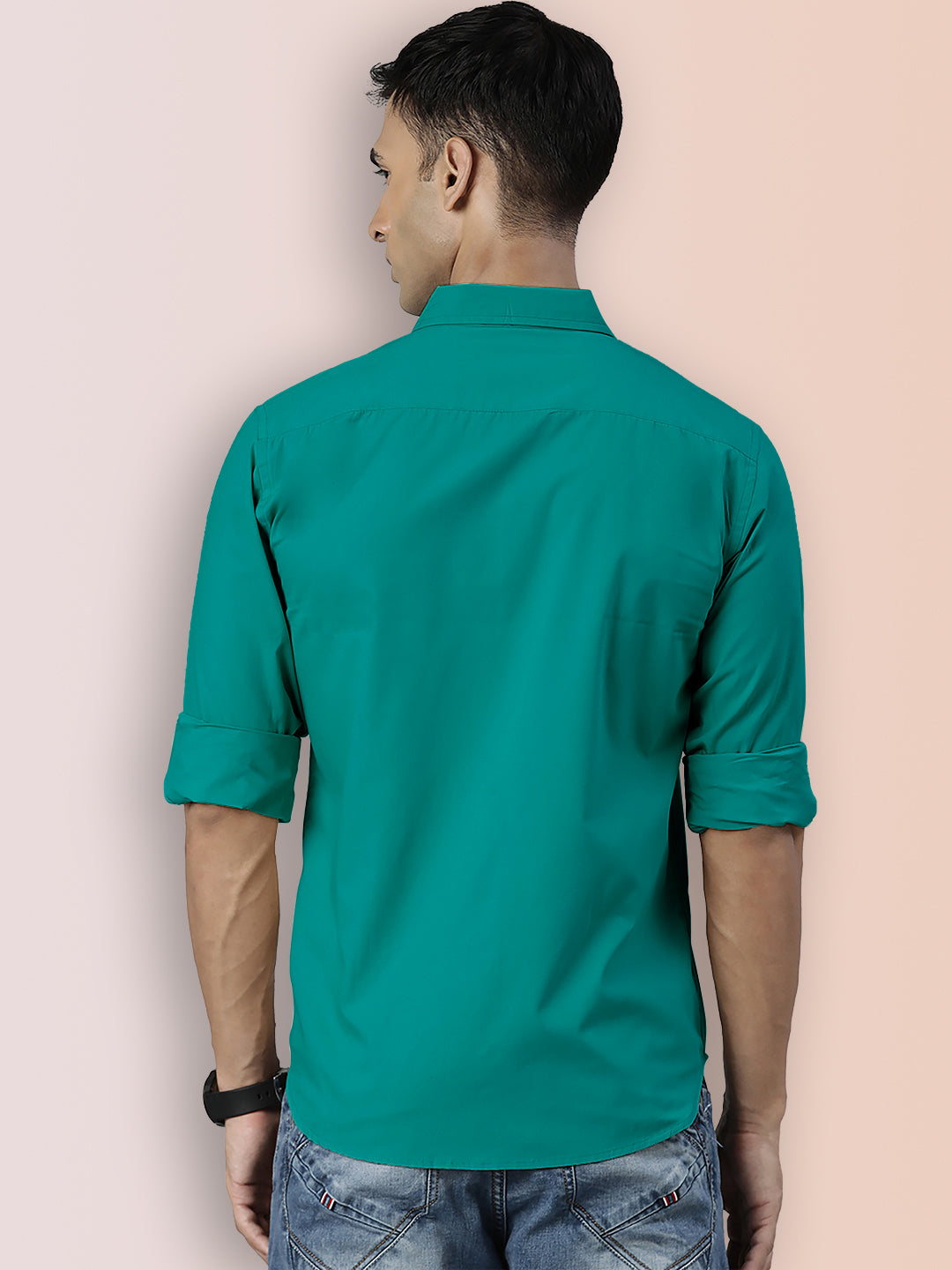 Broon Mens Slim Fit Premium Cotton Solid Shirt