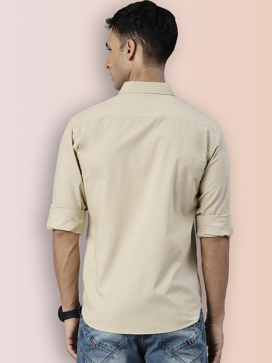 Broon Mens Slim Fit Premium Cotton Solid Shirt