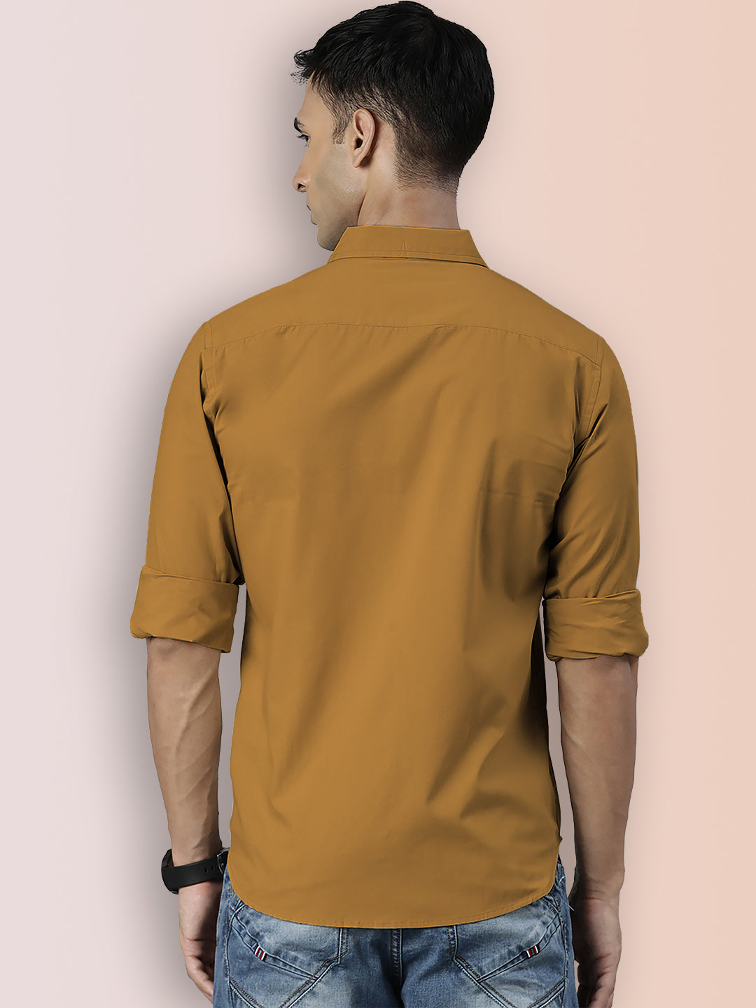 Broon Mens Slim Fit Premium Cotton Solid Shirt