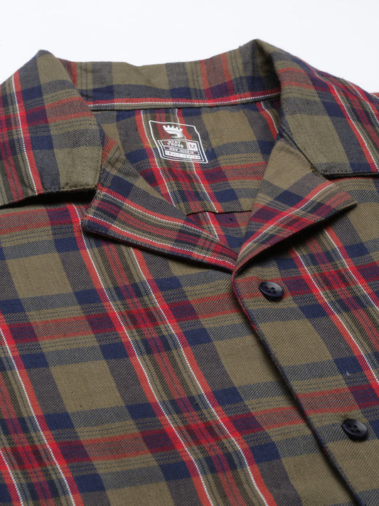 JOVEN MEN CHECKED PURE COTTON SLEEPSUIT