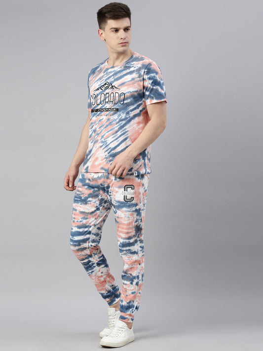 JOVEN MENS TIE-DYE CO-ORDINATED SET(T-SHIRT AND PANT)