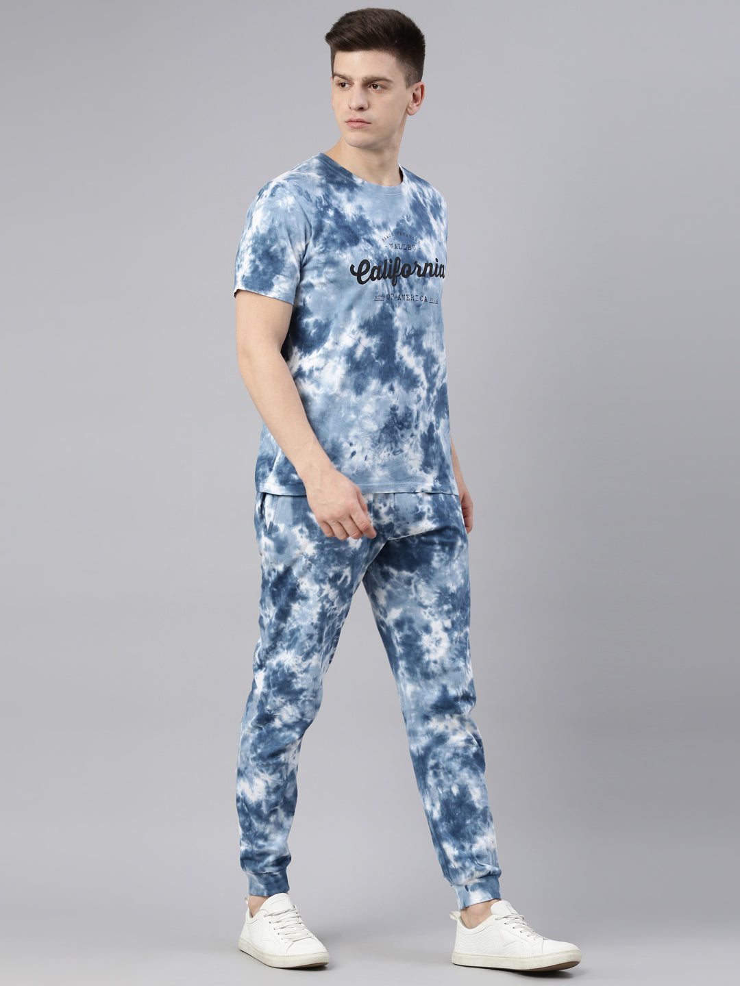 JOVEN MENS TIE-DYE CO-ORDINATED SET(T-SHIRT AND PANT SET)