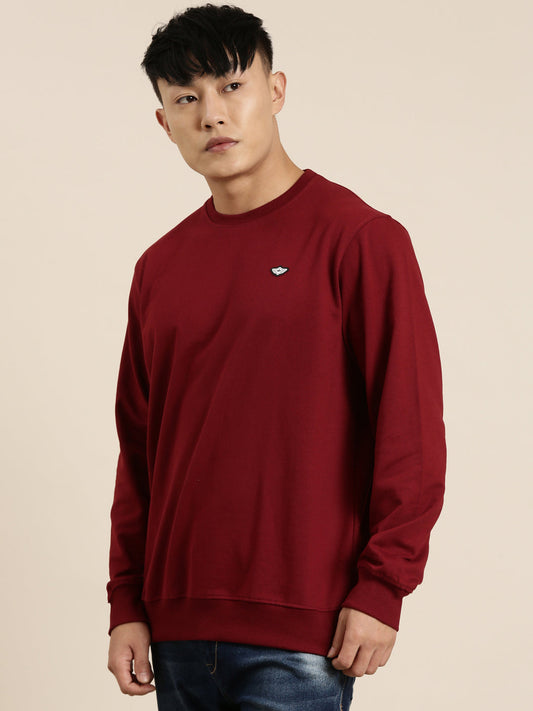 Men's Solid Round Neck Full Sleeve Sweatshirt