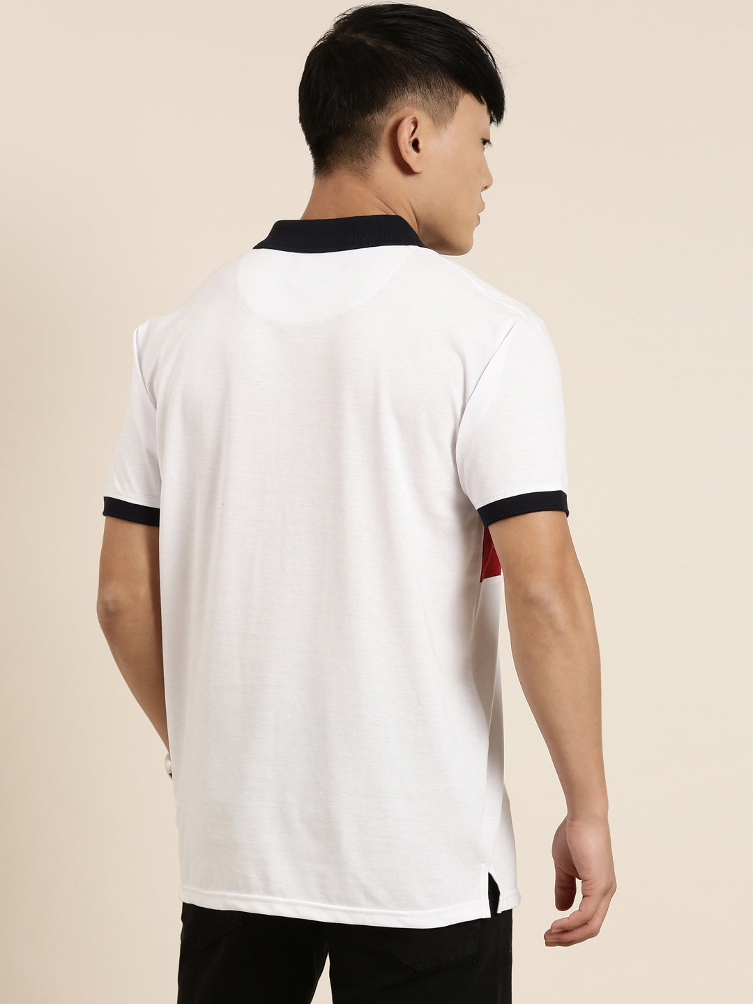 Men's Cut & Sew Colorblock Casual Polo Collar T-Shirt