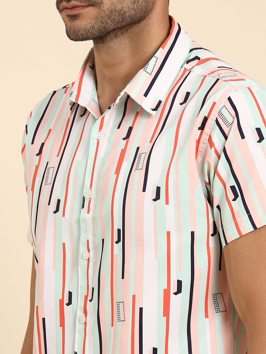 Joven Men's Multicolor Printed Co-Ords Set