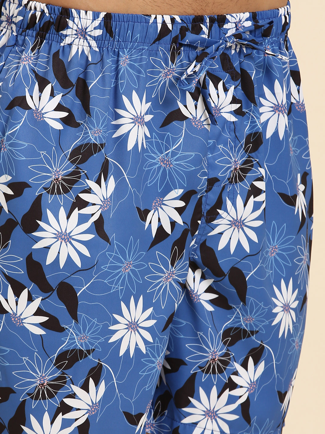 Joven Men's Dark Blue Printed Co-Ords Set
