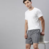 JOVEN MEN CHECKED PURE COTTON EASY SHORTS