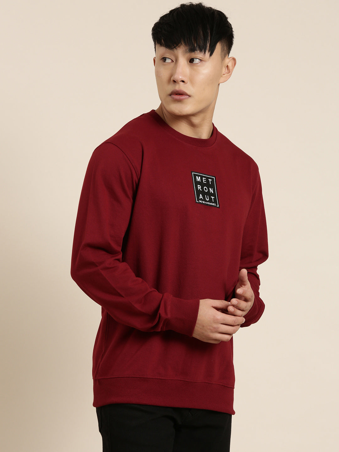 Men's Solid Round Neck Full Sleeve Sweatshirt