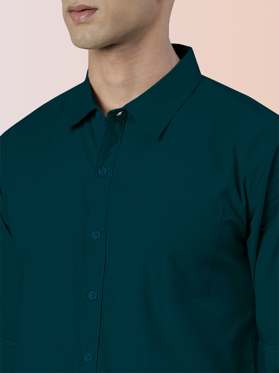 Broon Mens Slim Fit Premium Cotton Solid Shirt