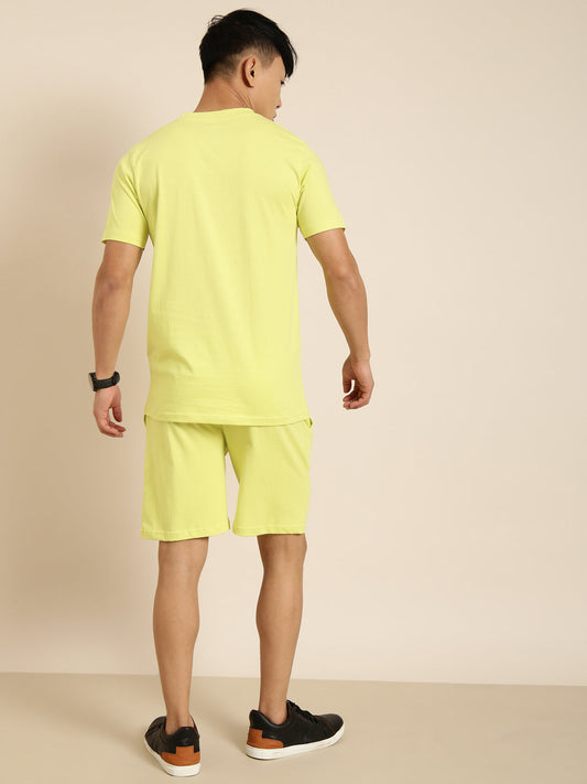 JOVEN Men Light Green Printed Co-Ords Set