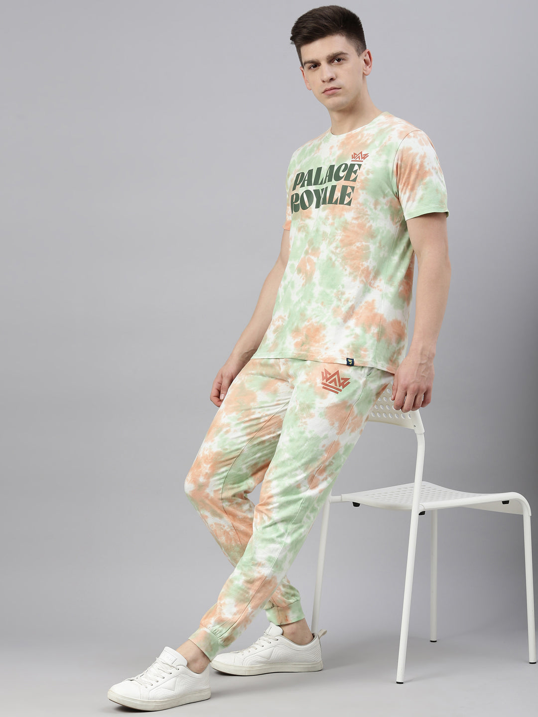 JOVEN MENS TIE-DYE CO-ORDINATED SET(T-SHIRT AND PANT)