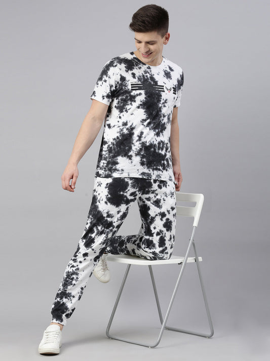 JOVEN MENS TIE-DYE CO-ORDINATED SET(T-SHIRT AND PANT)