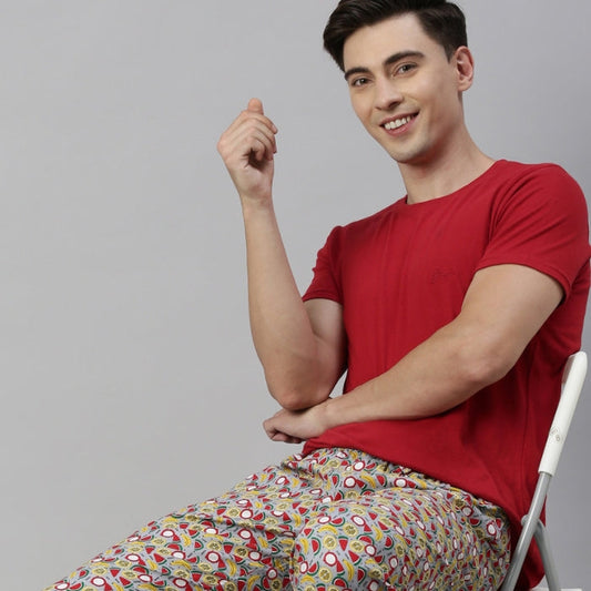 JOVEN MENS PRINTED LOUNGE SET