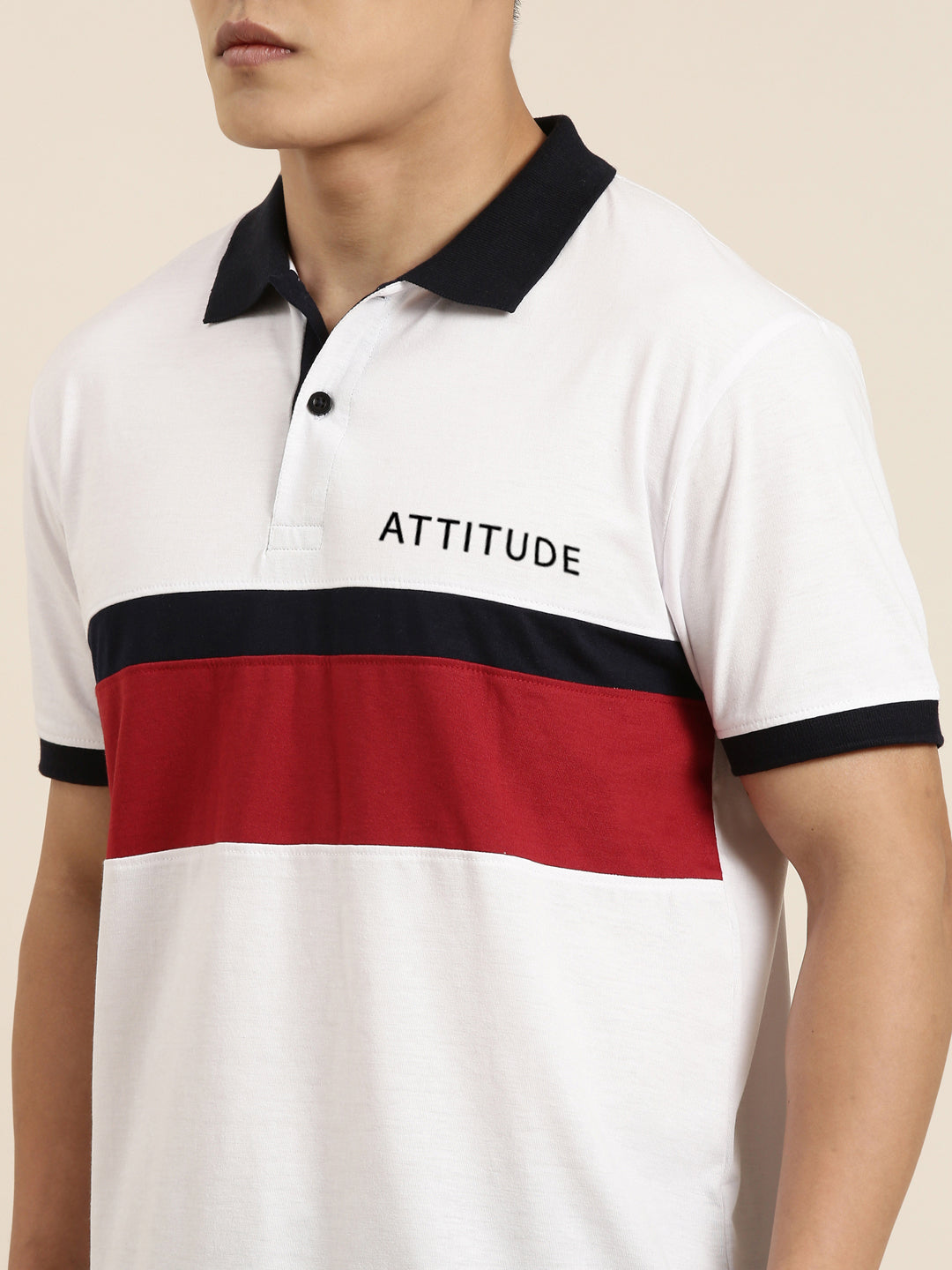 Men's Cut & Sew Colorblock Casual Polo Collar T-Shirt