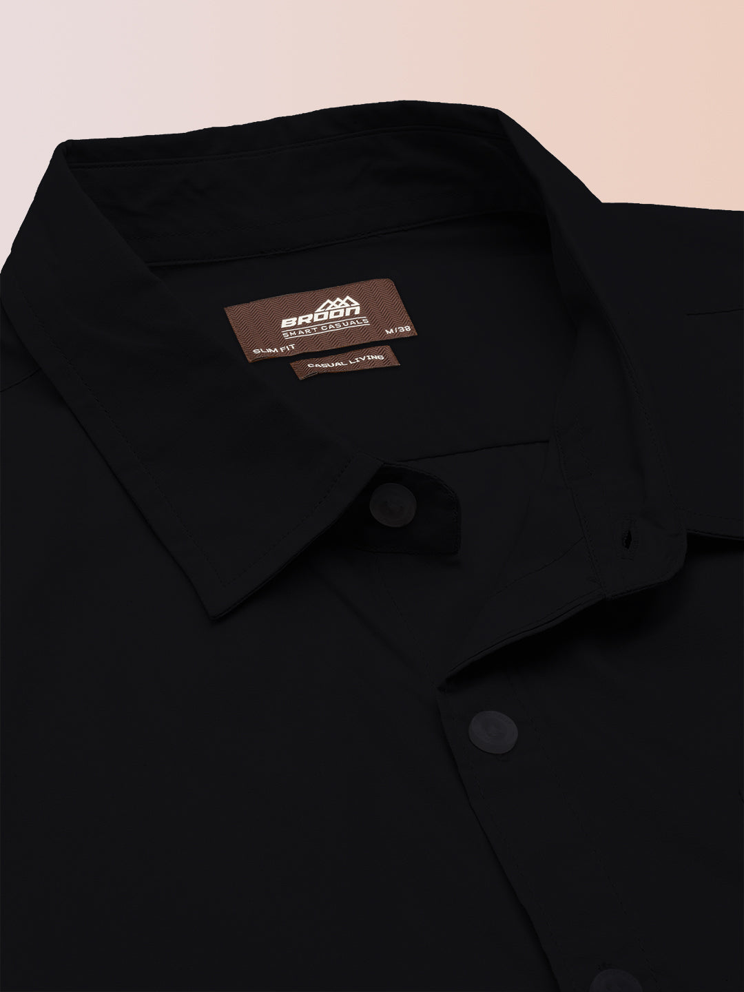 Broon Mens Slim Fit Premium Cotton Solid Shirt
