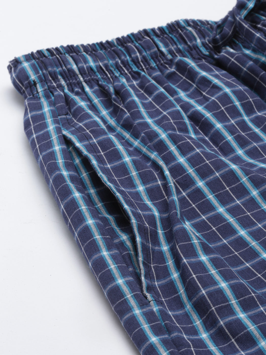 JOVEN MEN CHECKED PURE COTTON EASY SHORTS