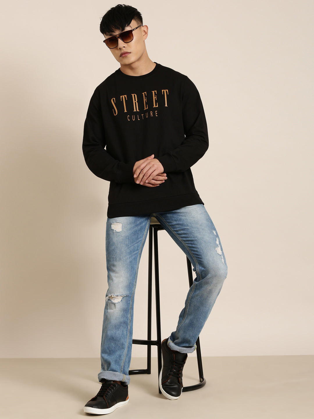 Men's Solid Round Neck Full Sleeve Sweatshirt