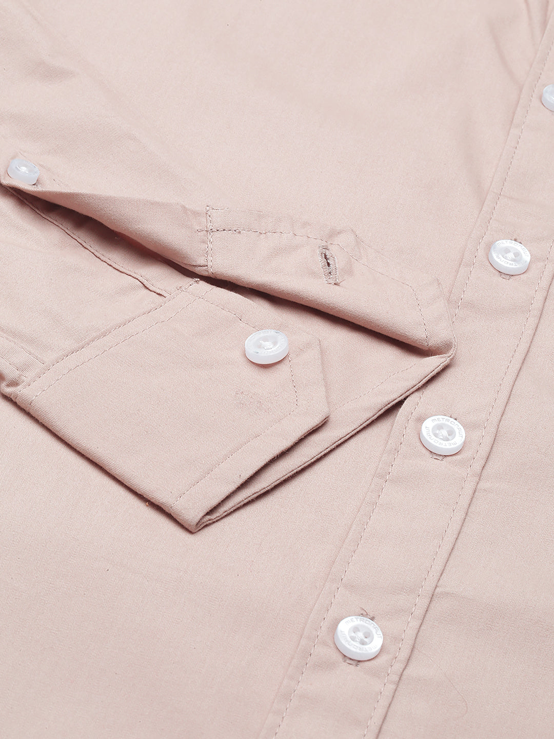 Men's Pink Solid Full Sleeve Slim Fit Casual Shirt
