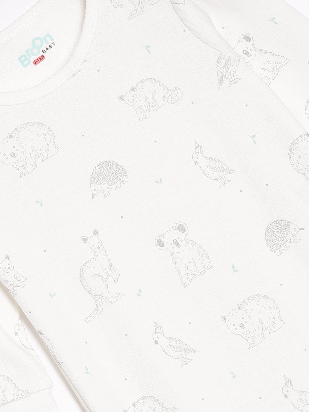 Broon Infant Baby Organic Cotton Full Sleeve Sleepsuit