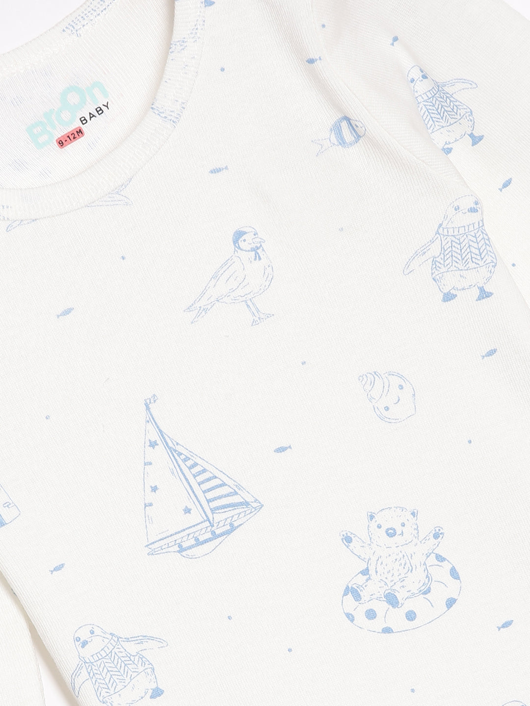 Broon Infant Baby Organic Cotton Full Sleeve Rompers