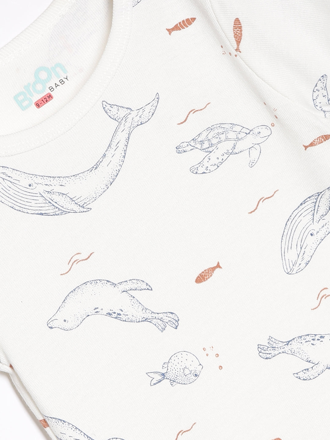 Broon Infant Baby Organic Cotton Short Sleeve Rompers