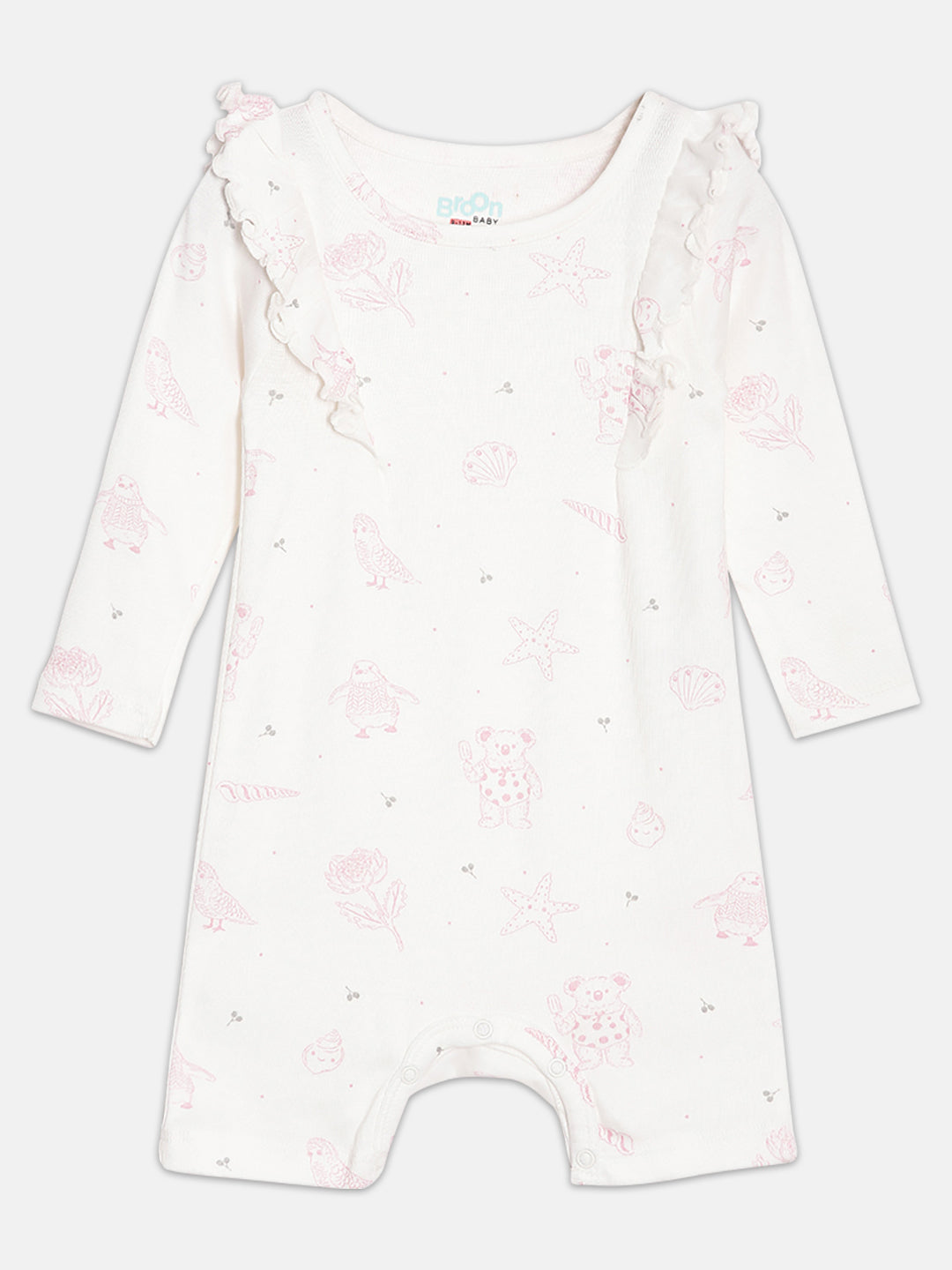 Broon Infant Baby Organic Cotton Full Sleeve Rompers