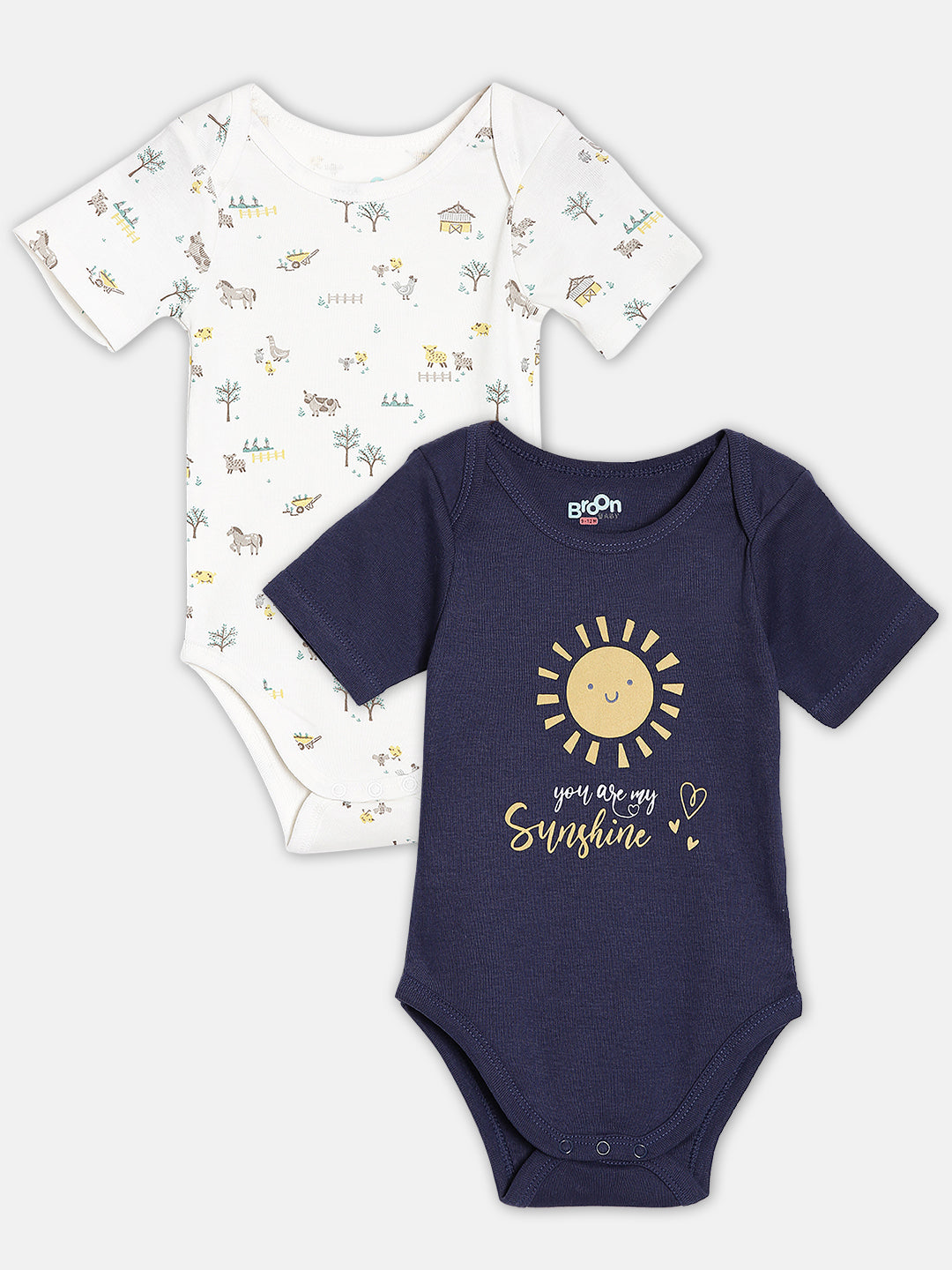 Broon Infant Baby Organic Cotton Short Sleeve Bodysuit