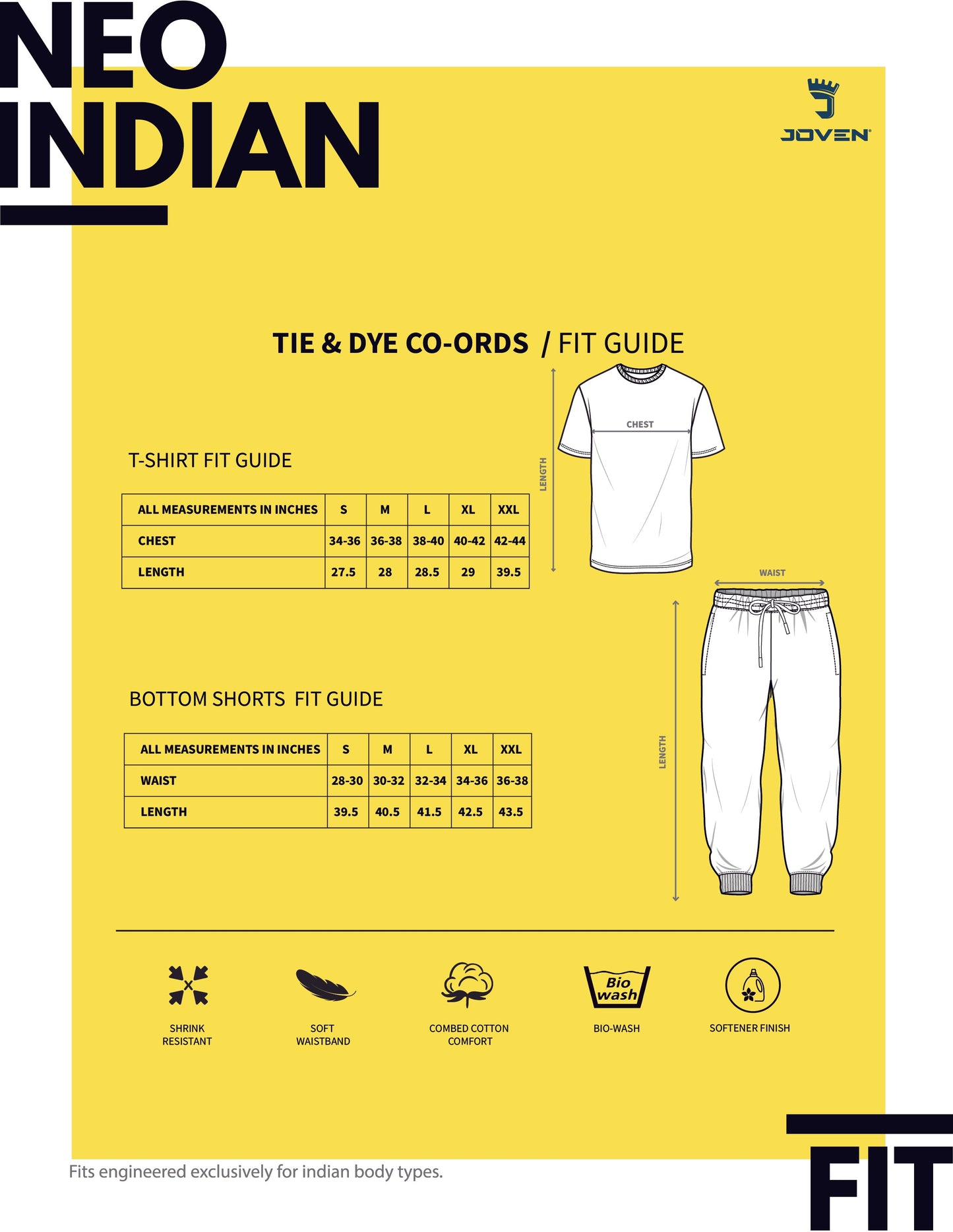 JOVEN MENS TIE-DYE CO-ORDINATED SET(T-SHIRT AND PANT)