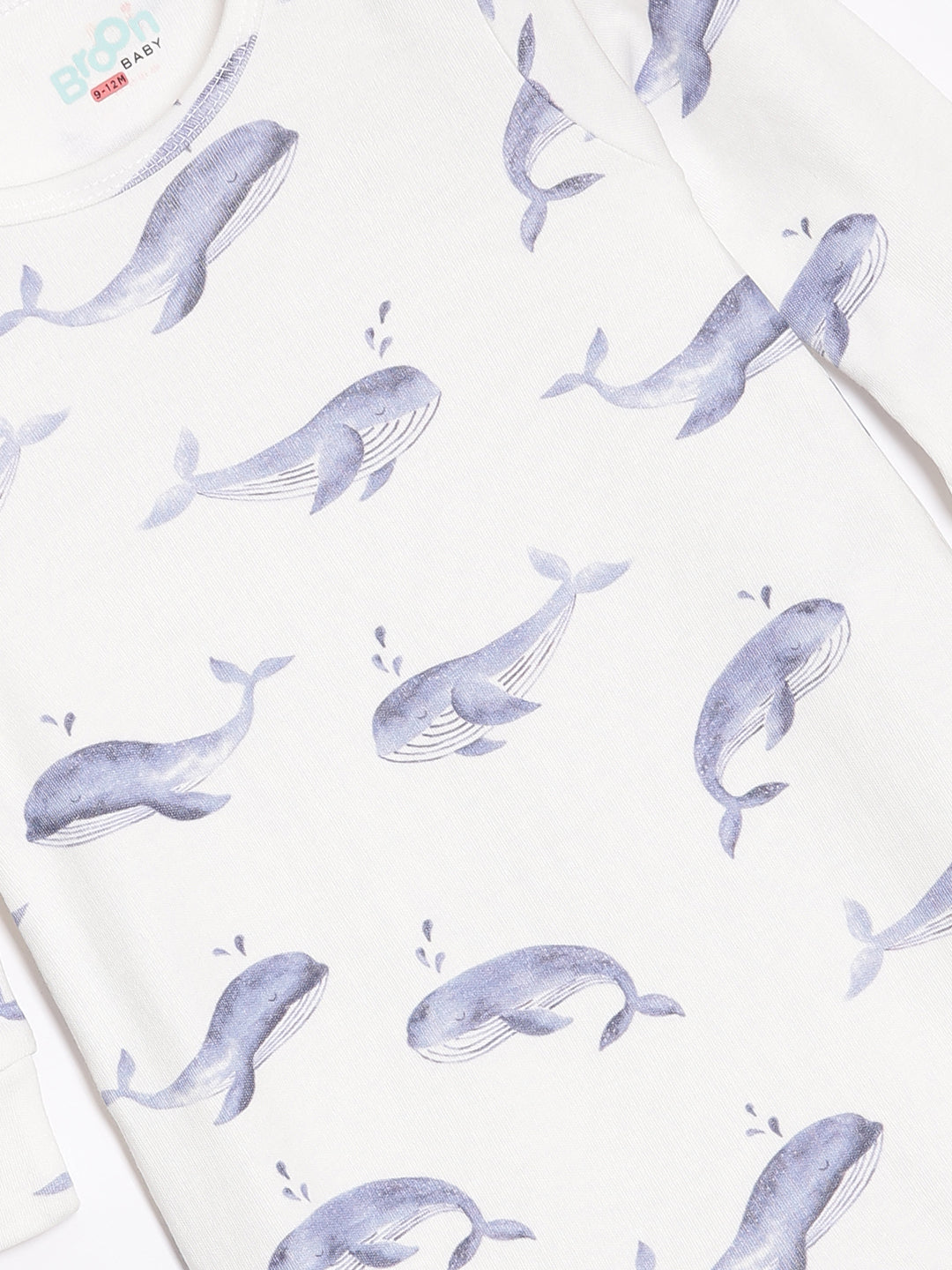 Broon Infant Baby Organic Cotton Full Sleeve Sleepsuit