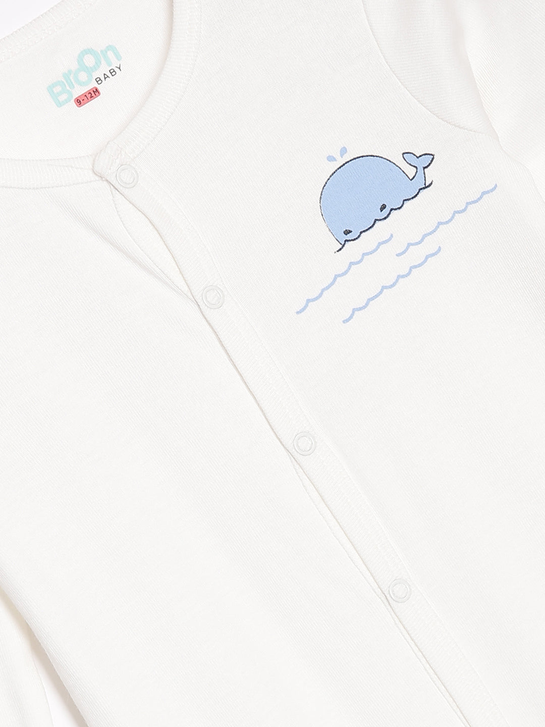 Broon Infant Baby Organic Cotton Full Sleeve Sleepsuit