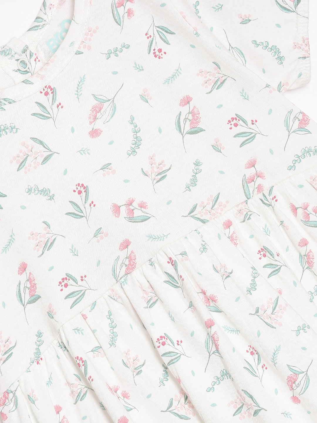 Broon Infant Baby Organic Cotton Short Sleeve Girls Dress