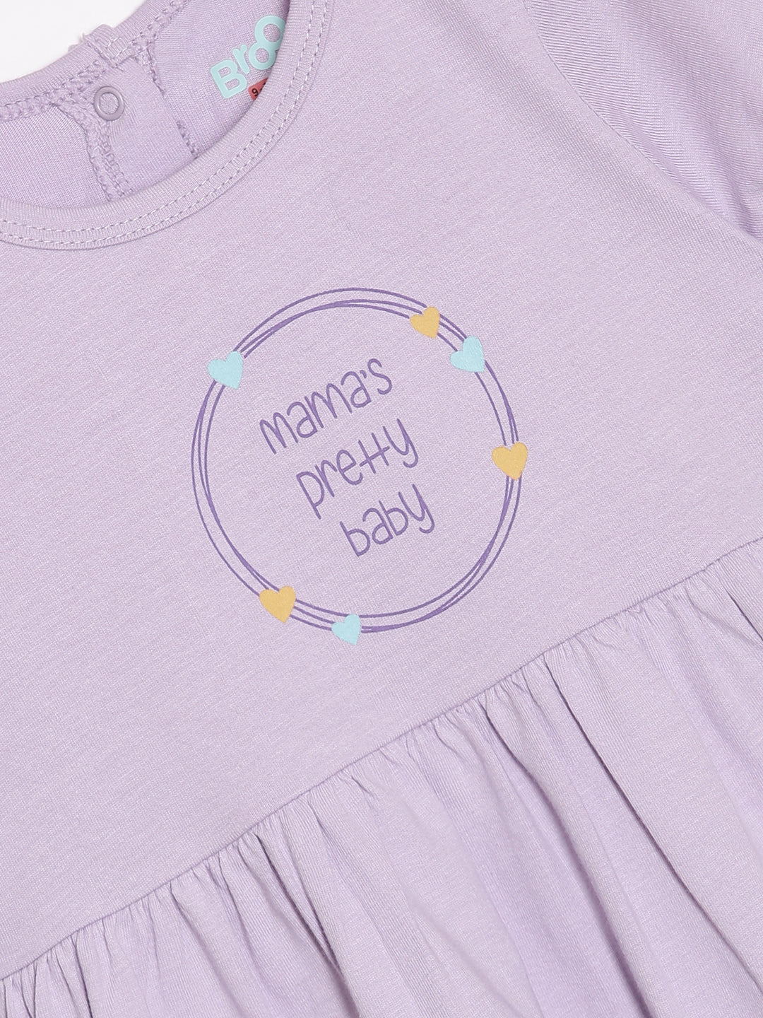 Broon Infant Baby Organic Cotton Short Sleeve Girls Dress