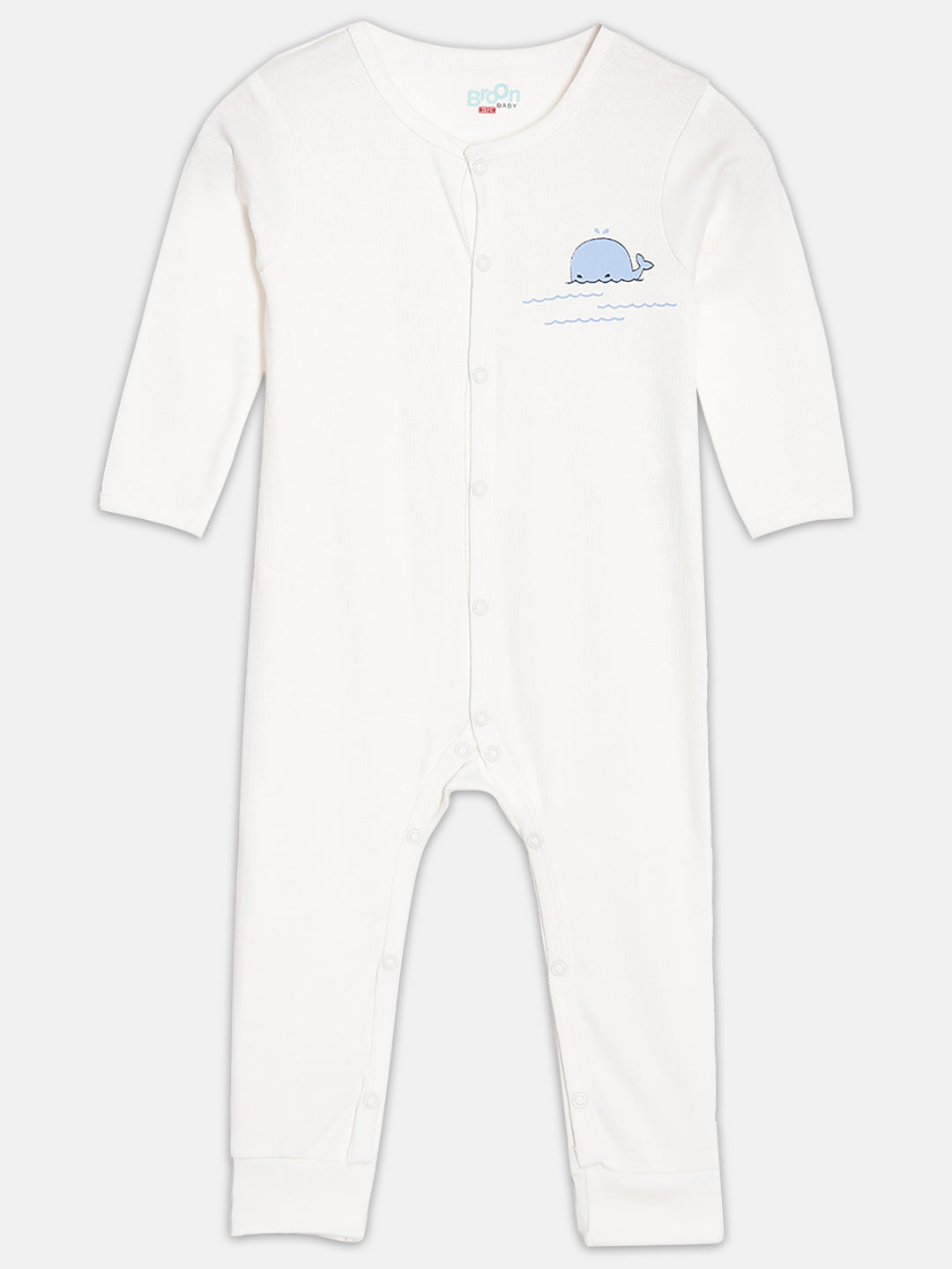 Broon Infant Baby Organic Cotton Full Sleeve Sleepsuit