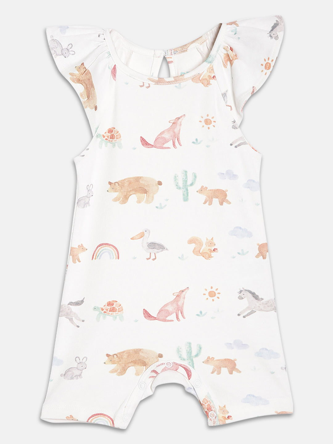 Broon Infant Baby Organic Cotton Short Sleeve Rompers