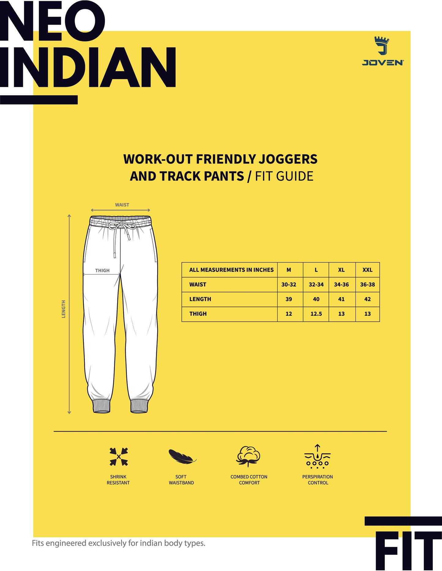 JOVEN MENS SOLID TRACK PANTS