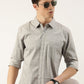 Men Grey Printed Pure Cotton Full Sleeve Casual Shirt