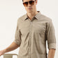 Men Beige Printed Pure Cotton Full Sleeve Casual Shirt