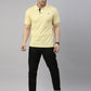 Men Yellow Solid Polo Collar T-shirt