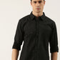Men Black Printed Pure Cotton Full Sleeve Casual Shirt