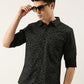Men Black Printed Pure Cotton Full Sleeve Casual Shirt