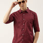 Men Maroon Printed Pure Cotton Full Sleeve Casual Shirt