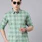Green Checked Pure Cotton Full Sleeve Shirt