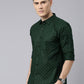 Men Dark Green Printed Pure Cotton Full Sleeve Casual Shirt