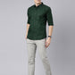 Men Dark Green Printed Pure Cotton Full Sleeve Casual Shirt