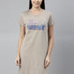 CURARE Women Printed Round Neck Brown LongTees