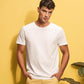 Broon Men White Printed Round Neck T-Shirt