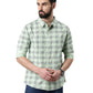 Green Checked Pure Cotton Casual Full Sleeve Shirt